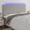 Tête de lit à LED Gris clair 200x5x118/128 cm Tissu 623778623778