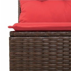 Ensemble de canapé de jardin 5 pcs avec coussins marron résine tressée 623781623781