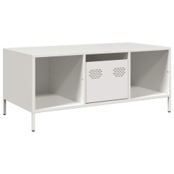 Table basse blanc 101,5x50x43,5 cm acier laminé à froid 623783623783