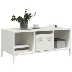Table basse blanc 101,5x50x43,5 cm acier laminé à froid 623783623783