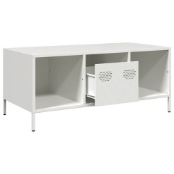 Table basse blanc 101,5x50x43,5 cm acier laminé à froid 623783623783