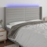 Tête de lit à LED Gris clair 203x16x118/128 cm Tissu 623788623788