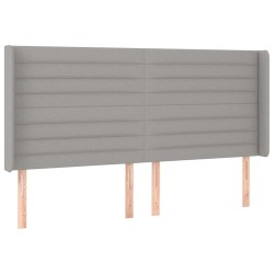 Tête de lit à LED Gris clair 203x16x118/128 cm Tissu 623788623788