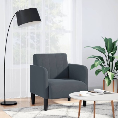 Fauteuil avec accoudoirs gris foncé 54 cm velours 623789623789