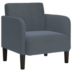Fauteuil avec accoudoirs gris foncé 54 cm velours 623789623789