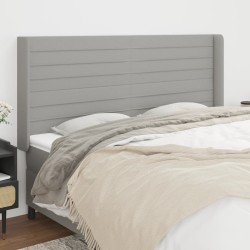 Tête de lit avec oreilles Gris clair 203x16x118/128 cm Tissu 623791623791