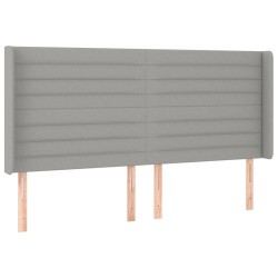 Tête de lit avec oreilles Gris clair 203x16x118/128 cm Tissu 623791623791