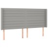 Tête de lit avec oreilles Gris clair 203x16x118/128 cm Tissu 623791623791