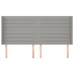 Tête de lit avec oreilles Gris clair 203x16x118/128 cm Tissu 623791623791