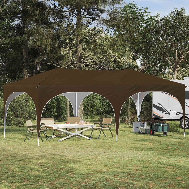 Tente de fête pop-up 575 x 288 x 245 cm Taupe Tissu Oxford 623792623792