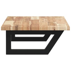 Étagère de vasque murale acier et bois massif d'acacia 623793623793