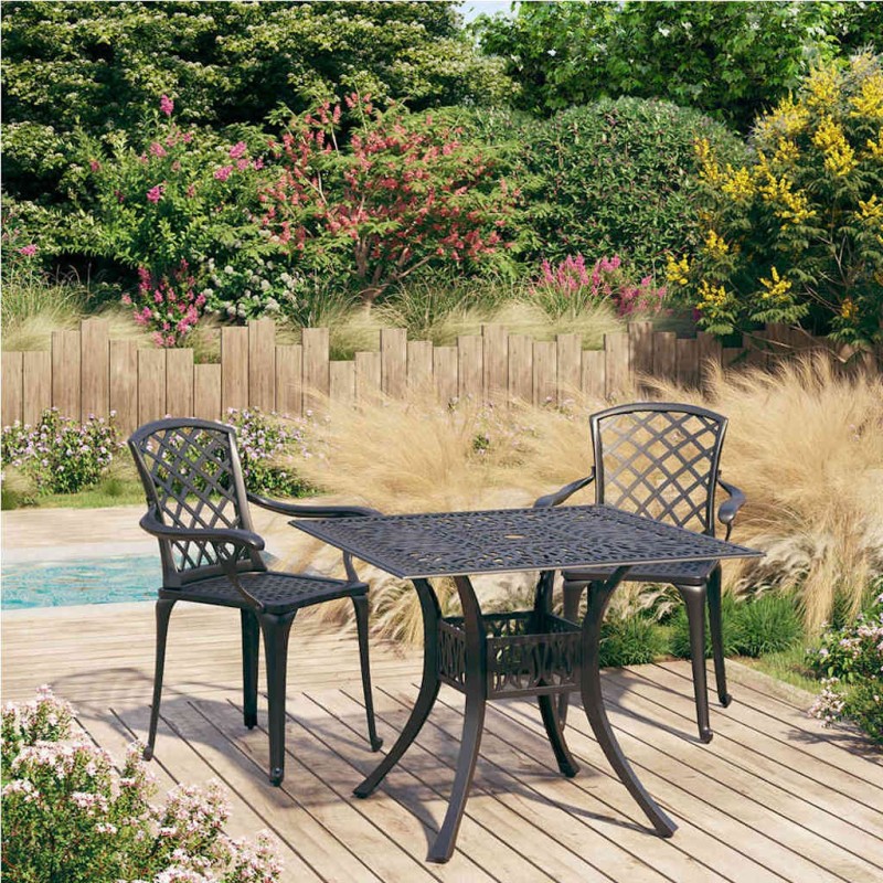 Ensemble de bistro 3 pcs Aluminium coulé Noir 623794623794
