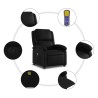 Fauteuil de massage inclinable noir similicuir 623796623796