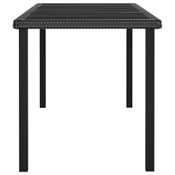 Ensemble à manger de jardin 7 pcs Résine tressée Noir 623797623797
