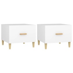 Tables basses 2 pcs blanc 50x50x40 cm bois d'ingénierie 623801623801