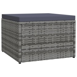 Tabouret de jardin avec coussin Gris Résine tressée 623805623805