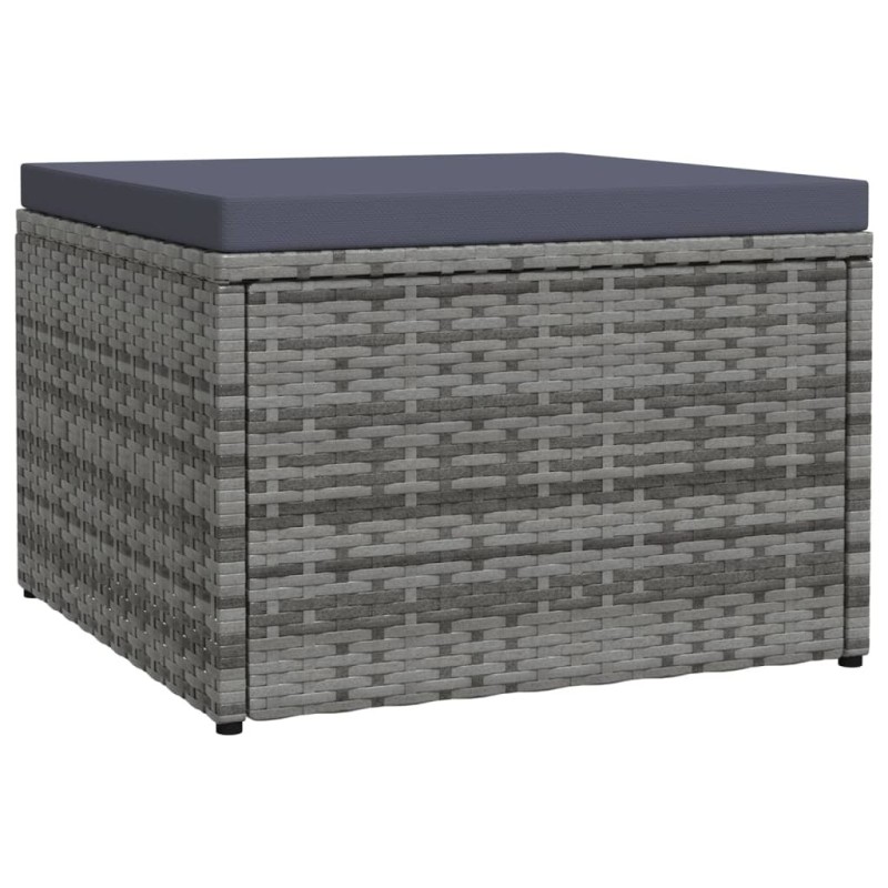 Tabouret de jardin avec coussin Gris Résine tressée 623805623805
