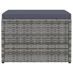 Tabouret de jardin avec coussin Gris Résine tressée 623805623805