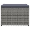 Tabouret de jardin avec coussin Gris Résine tressée 623805623805