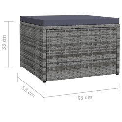 Tabouret de jardin avec coussin Gris Résine tressée 623805623805