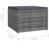 Tabouret de jardin avec coussin Gris Résine tressée 623805623805