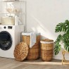 Panier à linge avec couvercle 2 pcs Brun Naturel Rattan Kubu 623806623806