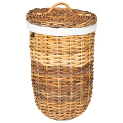Panier à linge avec couvercle 2 pcs Brun Naturel Rattan Kubu 623806623806
