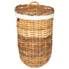 Panier à linge avec couvercle 2 pcs Brun Naturel Rattan Kubu 623806623806