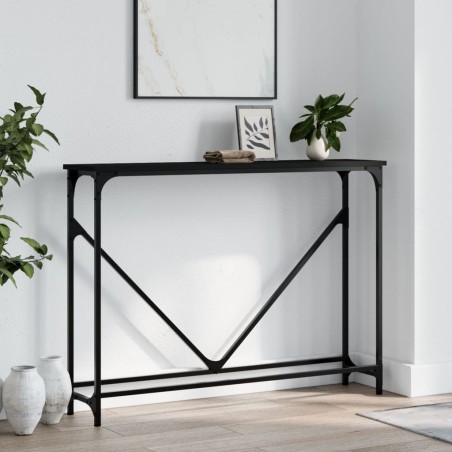 Table console noir 102x22,5x75 cm bois d'ingénierie 623813623813