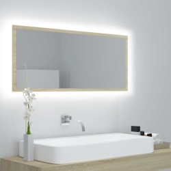 Miroir LED de salle de bain Chêne sonoma 100x8,5x37cm Acrylique 623816623816