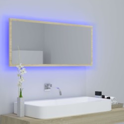 Miroir LED de salle de bain Chêne sonoma 100x8,5x37cm Acrylique 623816623816