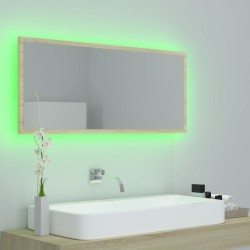 Miroir LED de salle de bain Chêne sonoma 100x8,5x37cm Acrylique 623816623816