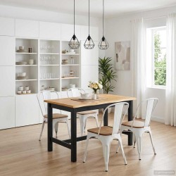 Table haute EKAI Noir 112 x 70 x 91 cm Bois de pin massif 623818623818