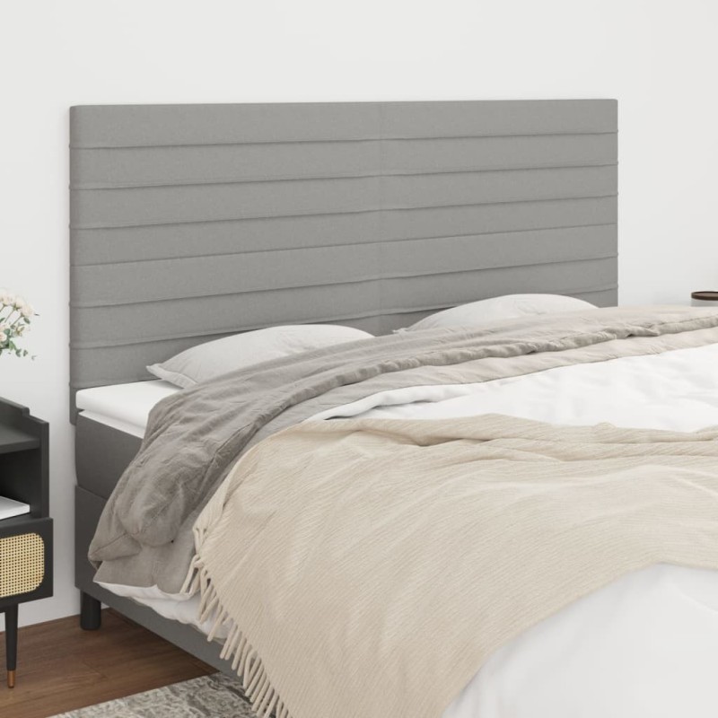 Tête de lit Gris clair 200x5x118/128 cm Tissu 623822623822