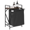 Panier à linge 1 compartiment avec étagère en chêne brun 623824623824