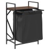 Panier à linge 1 compartiment avec étagère en chêne brun 623824623824
