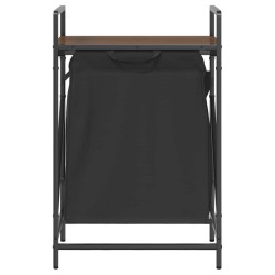 Panier à linge 1 compartiment avec étagère en chêne brun 623824623824