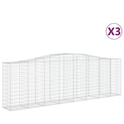 Paniers à gabions arqués 3 pcs 400x50x120/140 cm Fer galvanisé 623825623825