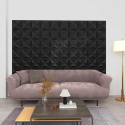 Panneaux muraux 12 pcs Origami Noir 50 x 50 cm Mousse XPS 623836623836