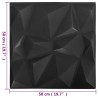 Panneaux muraux 12 pcs Origami Noir 50 x 50 cm Mousse XPS 623836623836