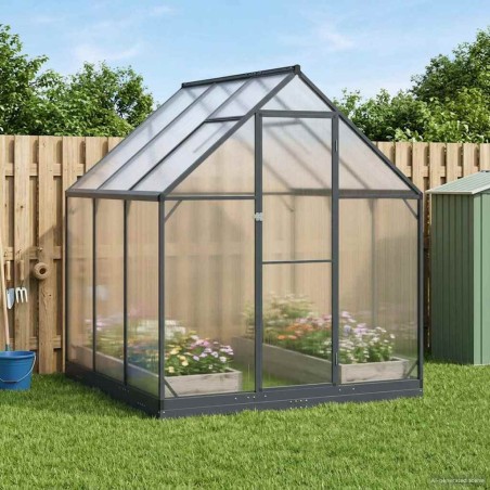Serre de jardin avec porte Anthracite 183,5 x 183,5 x 207 cm 623839623839