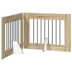 Porte de chien pliable avec supports 2 pcs Chêne Sonoma 623842623842