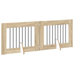 Porte de chien pliable avec supports 2 pcs Chêne Sonoma 623842623842