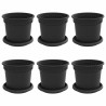 Pots de plantes 6 pcs Noir Ø 15 x 12 cm Plastique 623844623844