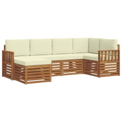 Ensemble de canapé d'angle avec coussin 6 pcs Naturel et Crème 623846623846