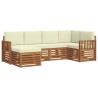 Ensemble de canapé d'angle avec coussin 6 pcs Naturel et Crème 623846623846