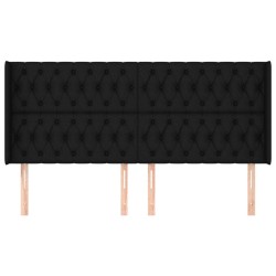 Tête de lit avec oreilles Noir 203x16x118/128 cm Tissu 623849623849