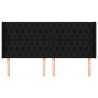 Tête de lit avec oreilles Noir 203x16x118/128 cm Tissu 623849623849