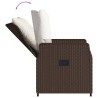 Ensemble à manger de jardin 5 pcs et coussins marron poly rotin 623851623851
