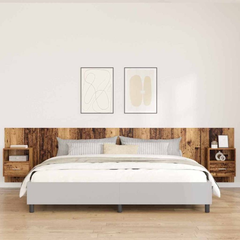 Tête de lit avec armoire 3 pcs Bois Ancien Bois d'ingénierie 623860623860